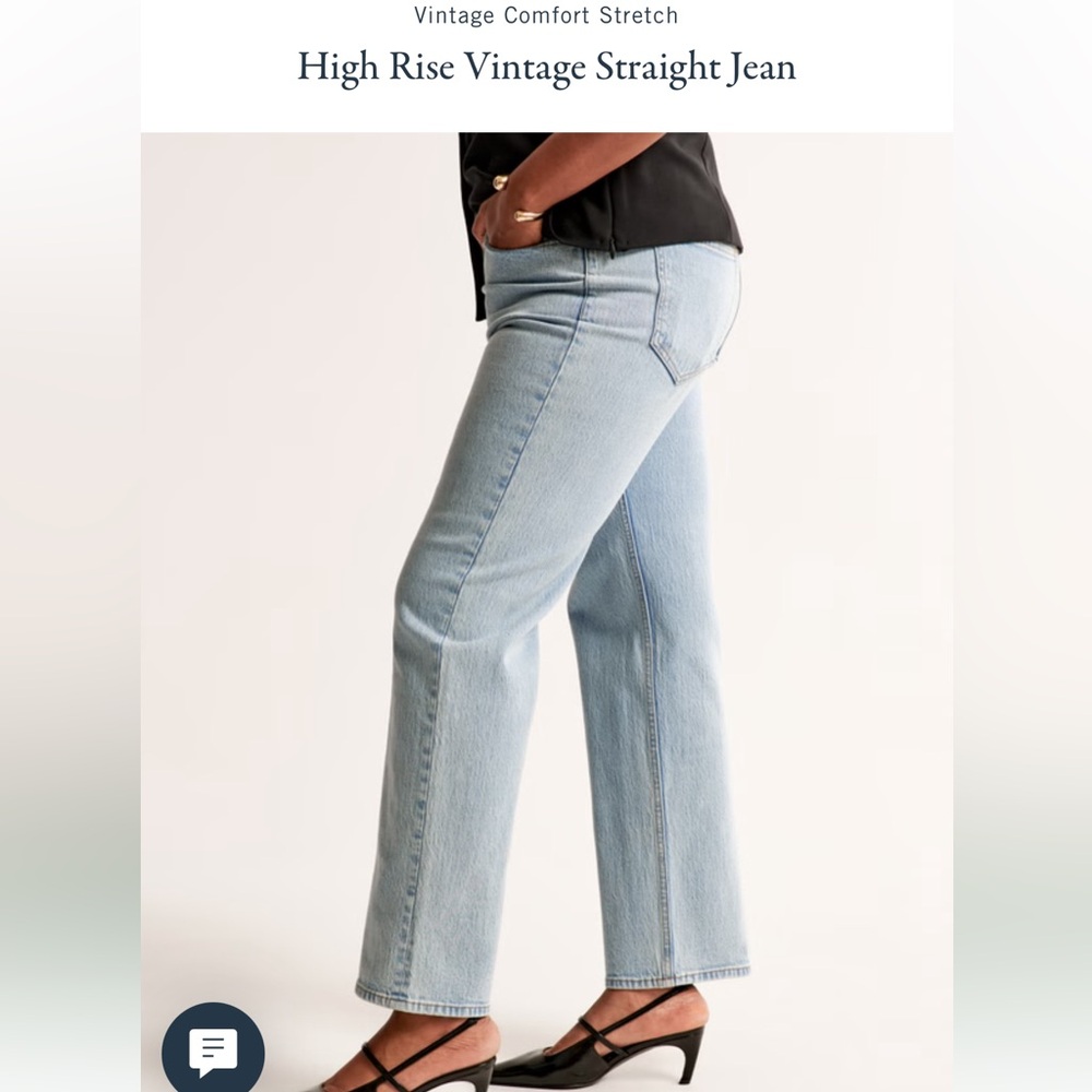 Abercrombie high rise vintage straight in medium blue - Picture 2 of 5